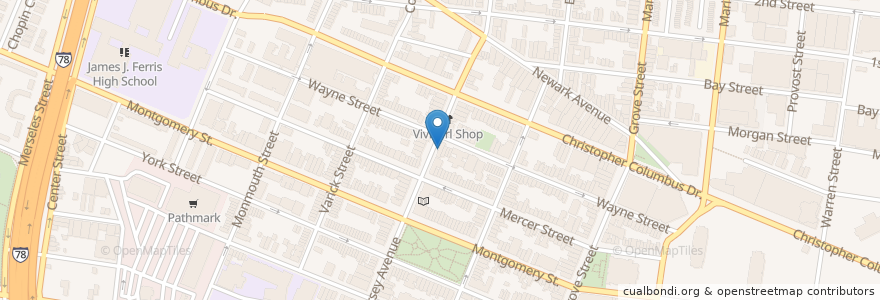 Mapa de ubicacion de The Kitchen Step en Amerika Birleşik Devletleri, New Jersey, Hudson County, Jersey City.