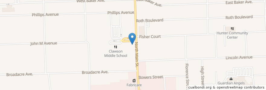 Mapa de ubicacion de Clawson Post Office en Amerika Syarikat, Michigan, Oakland County, Clawson.