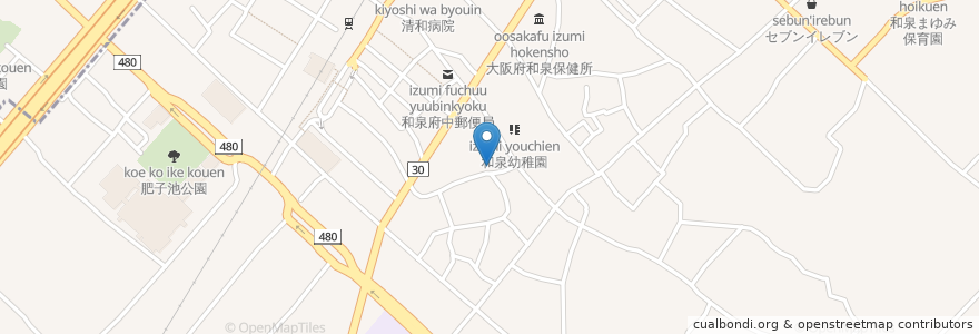 Mapa de ubicacion de 天理教泉光分教会 en اليابان, أوساكا, 和泉市.
