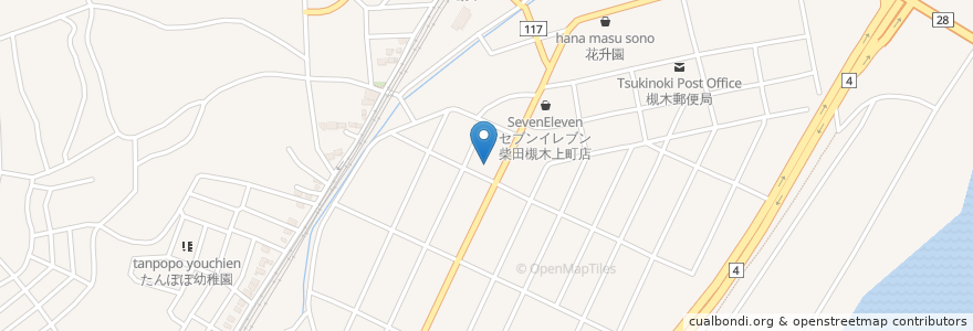 Mapa de ubicacion de スナック花梨 en Japón, Prefectura De Miyagi, 柴田郡, 柴田町.