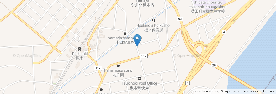 Mapa de ubicacion de 定食屋 en Japan, Präfektur Miyagi, 柴田郡, 柴田町.