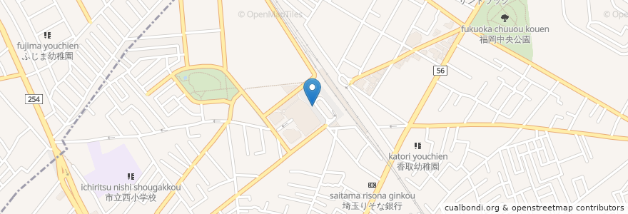 Mapa de ubicacion de 上福岡駅西口（降車用） en Japan, Saitama Prefecture, Fujimino.