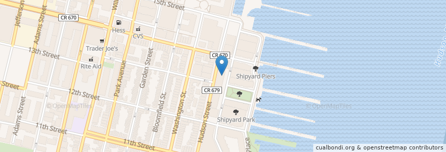 Mapa de ubicacion de Rite Aid en アメリカ合衆国, ニュージャージー州, Hudson County, Hoboken.
