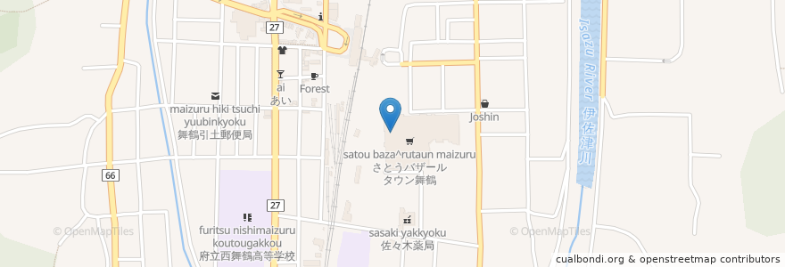 Mapa de ubicacion de 太陽堂薬局 伊佐津店 en اليابان, 京都府, 舞鶴市.