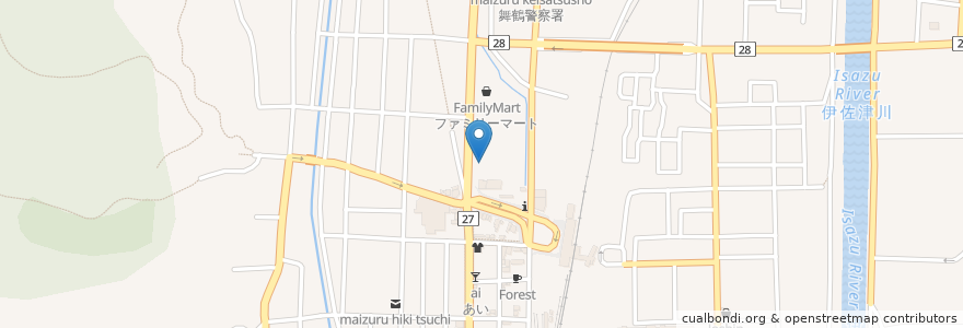 Mapa de ubicacion de 吉野家 27号線西舞鶴店 en اليابان, 京都府, 舞鶴市.