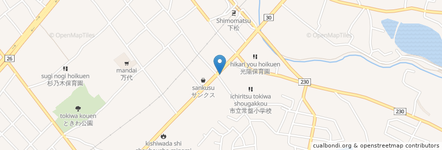 Mapa de ubicacion de 末広寿司 en 日本, 大阪府, 岸和田市.