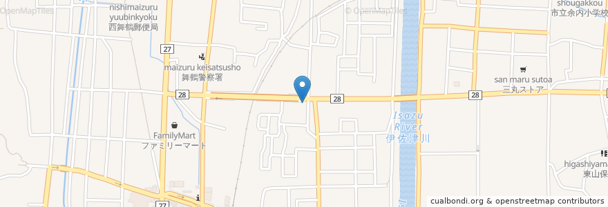 Mapa de ubicacion de ラーメンかえで en 日本, 京都府, 舞鶴市.
