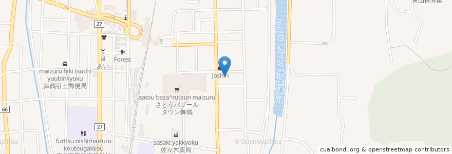 Mapa de ubicacion de ドラッグユタカ 西舞鶴伊佐津店 en Giappone, Prefettura Di Kyoto, 舞鶴市.
