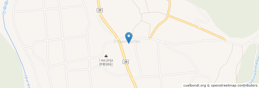 Mapa de ubicacion de くつろぎレストラン en 日本, 兵庫県, 宍粟市.