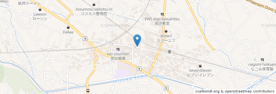 Mapa de ubicacion de 筑前屋 en 日本, 神奈川縣, 川崎市, 多摩区.