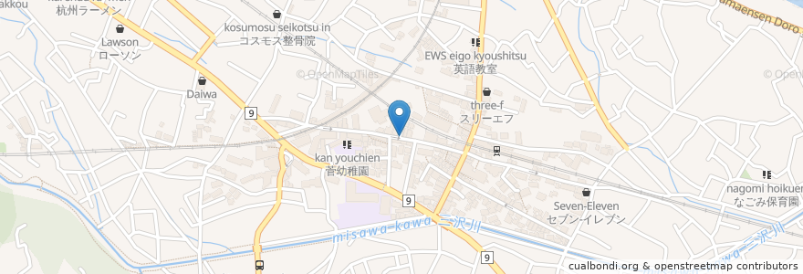 Mapa de ubicacion de 横浜家系ラーメン en Japão, 神奈川県, 川崎市, 多摩区.