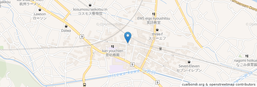 Mapa de ubicacion de Tomod's en Japonya, 神奈川県, 川崎市, 多摩区.