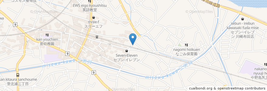 Mapa de ubicacion de 第2くまのこ園 en ژاپن, 神奈川県, 川崎市, 多摩区.