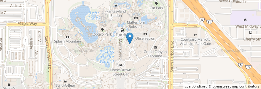 Mapa de ubicacion de Inn Between-Castmembers Only en Stati Uniti D'America, California, Orange County, Anaheim.