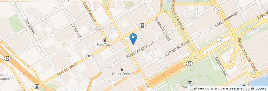Mapa de ubicacion de Zoom Coney Restaurant en États-Unis D'Amérique, Michigan, Detroit.