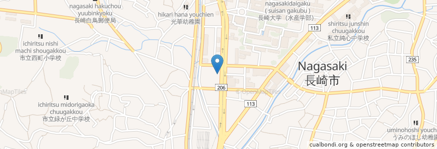 Mapa de ubicacion de 十八銀行大橋支店 en Япония, Нагасаки, Нагасаки.