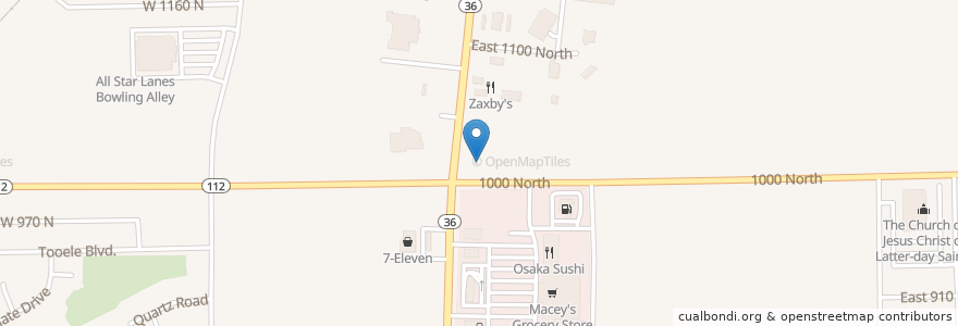 Mapa de ubicacion de Starbucks en Stati Uniti D'America, Utah, Tooele County, Tooele.
