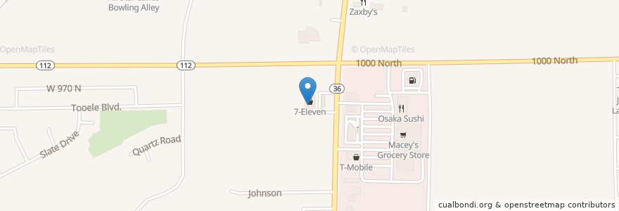 Mapa de ubicacion de Wendy's en Vereinigte Staaten Von Amerika, Utah, Tooele County, Tooele.