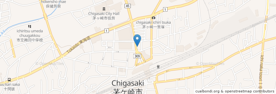 Mapa de ubicacion de マクドナルド en Япония, Канагава, Тигасаки.