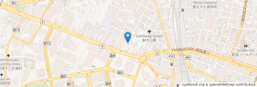 Mapa de ubicacion de ジェシカフェ en Japonya, 東京都, 新宿区.