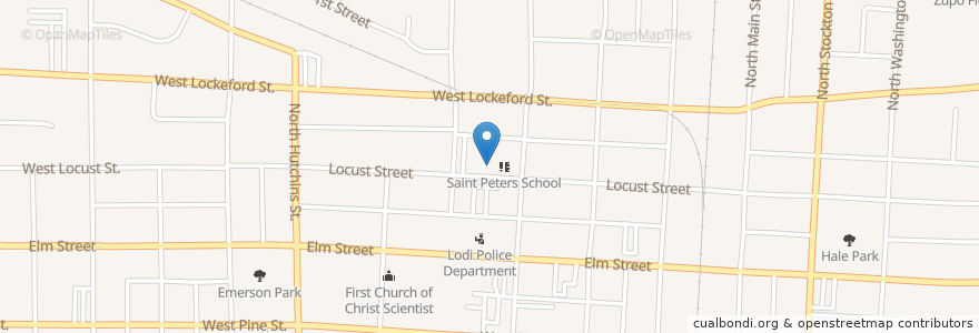 Mapa de ubicacion de Lodi Library en Соединённые Штаты Америки, Калифорния, San Joaquin County, Lodi, Lodi.