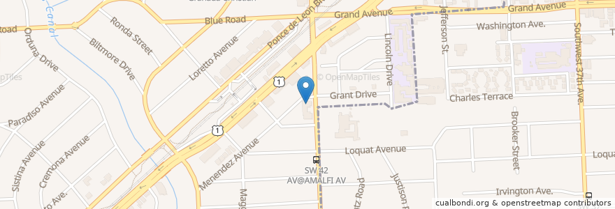 Mapa de ubicacion de South Gables Dental en 美利坚合众国/美利堅合眾國, 佛罗里达州/佛羅里達州, 迈阿密-戴德县/邁亞美戴德縣/邁阿密-戴德郡, Coral Gables.