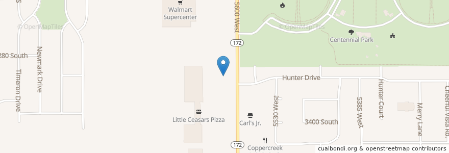 Mapa de ubicacion de Touchless Automatic Carwash en Estados Unidos De América, Utah, Salt Lake County, West Valley City.