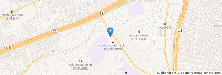 Mapa de ubicacion de 郵便局 en Giappone, Tokyo, Shibuya.