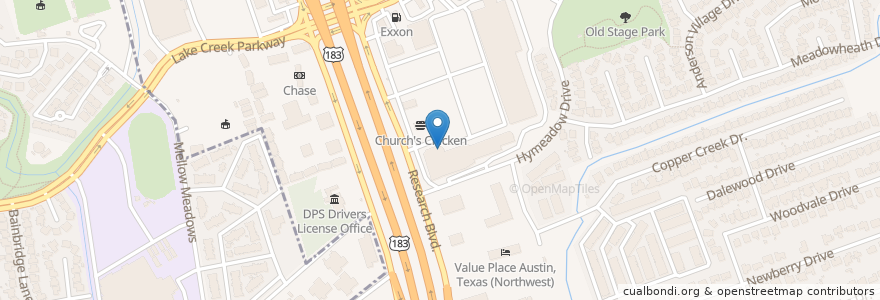 Mapa de ubicacion de Jason's Deli en アメリカ合衆国, テキサス州, Williamson County, Austin.