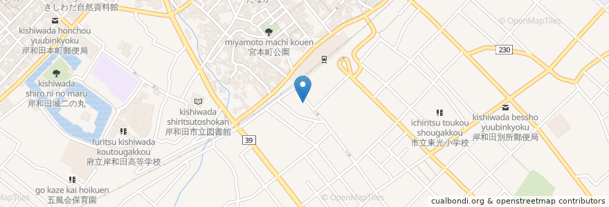Mapa de ubicacion de 山本保健薬局 en Japão, 大阪府, 岸和田市.