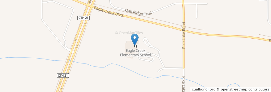 Mapa de ubicacion de Eagle Creek Elemantary School en Estados Unidos De América, Minnesota, Scott County, Shakopee.