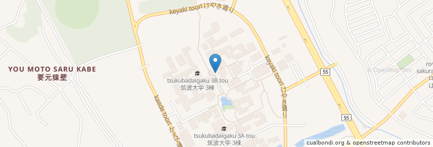 Mapa de ubicacion de 粉とクリーム en 일본, 이바라키현, つくば市.