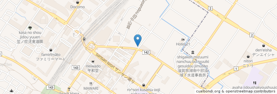 Mapa de ubicacion de Mow en 日本, 滋賀県/滋賀縣, 草津市.