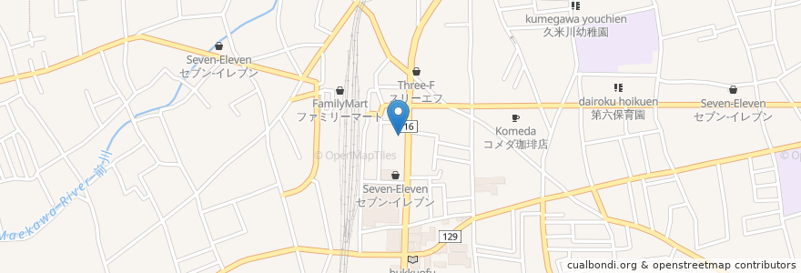Mapa de ubicacion de かわぐちクリニック en Japonya, 東京都, 東村山市.
