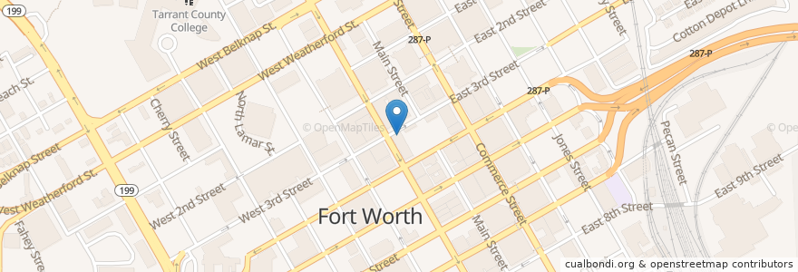 Mapa de ubicacion de Starbucks en Estados Unidos De América, Texas, Tarrant County, Fort Worth.