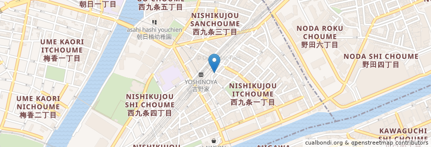 Mapa de ubicacion de 呑ませ亭 en 일본, 오사카부, 오사카, 此花区.