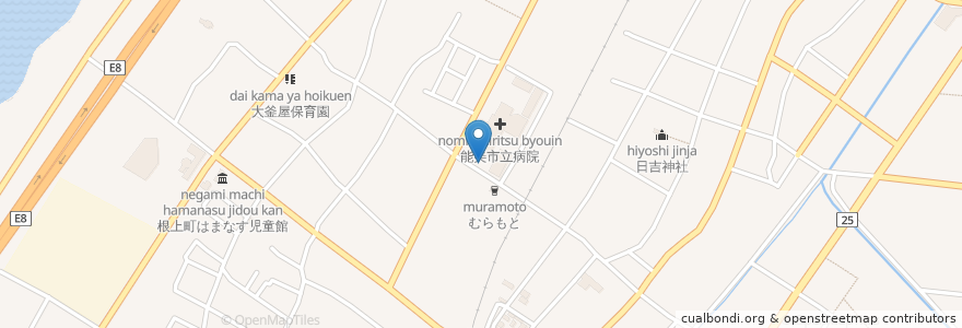 Mapa de ubicacion de あかね薬局 en 日本, 石川县, 能美市.