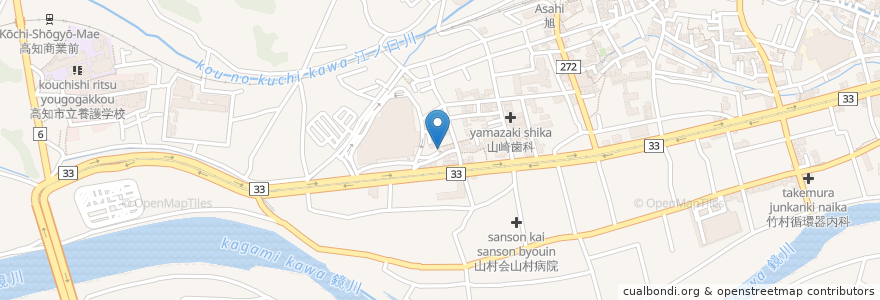 Mapa de ubicacion de 三鈴神社 en Japón, Prefectura De Kōchi, 高知市.