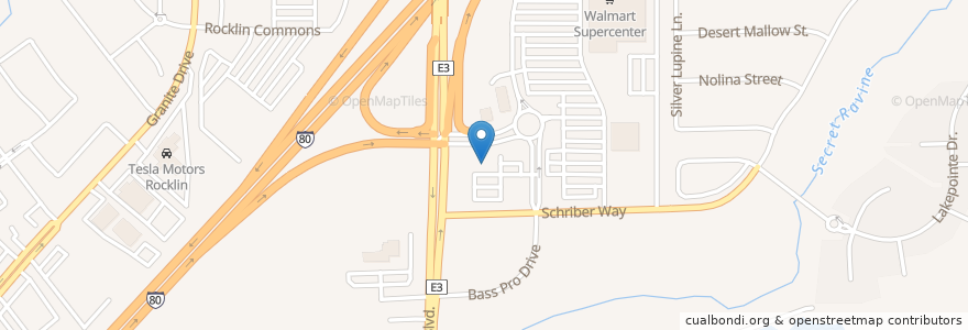 Mapa de ubicacion de The UPS Store en 미국, 캘리포니아주, Placer County, Rocklin.