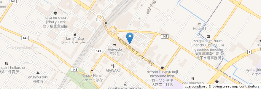 Mapa de ubicacion de il mare en اليابان, شيغا, 草津市.