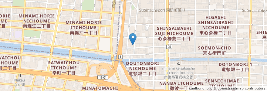Mapa de ubicacion de エミュリボン en Япония, Осака, 大阪市, 中央区.