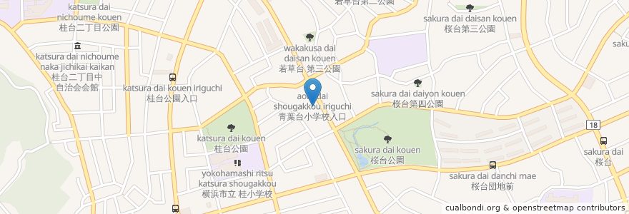 Mapa de ubicacion de ありす動物眼科クリニック en Japon, Préfecture De Kanagawa, 横浜市, 青葉区.
