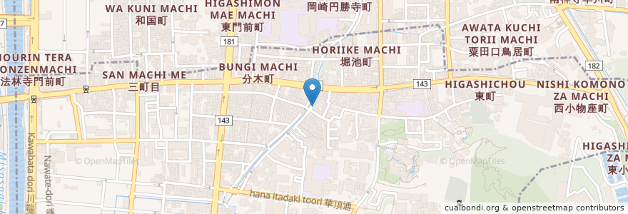 Mapa de ubicacion de 西崎歯科 en Japonya, 京都府, 京都市, 東山区.
