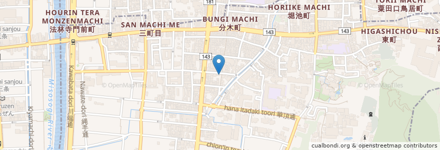 Mapa de ubicacion de 京ごはん にしむら en اليابان, 京都府, 京都市, 東山区.