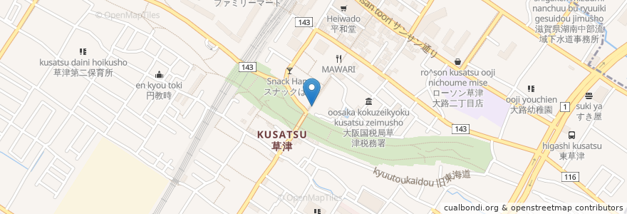 Mapa de ubicacion de さわやか en Japan, Shiga Prefecture, Kusatsu.