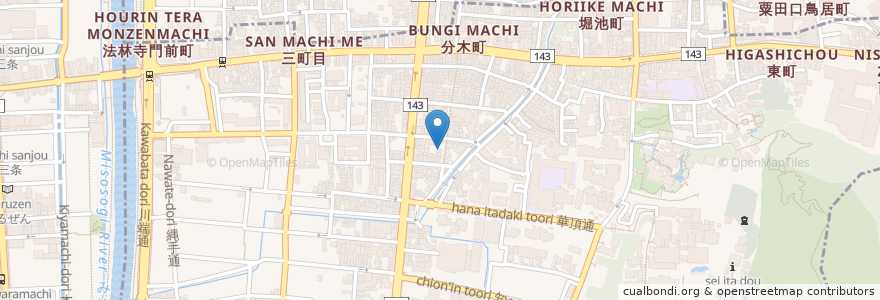 Mapa de ubicacion de JARFO en اليابان, 京都府, 京都市, 東山区.