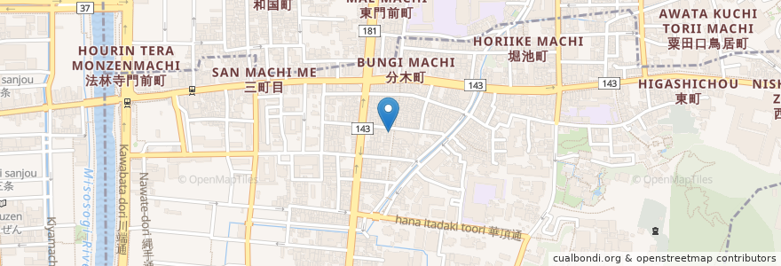 Mapa de ubicacion de 京ごはん にしむら en اليابان, 京都府, 京都市, 東山区.