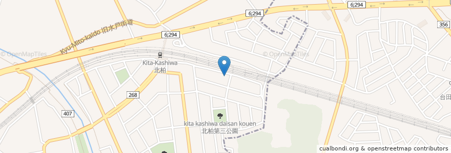 Mapa de ubicacion de 日本基督教団北柏めぐみ教会 en 日本, 千葉県, 柏市.