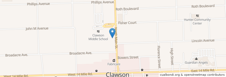 Mapa de ubicacion de Zorba's en Amerika Syarikat, Michigan, Oakland County, Clawson.