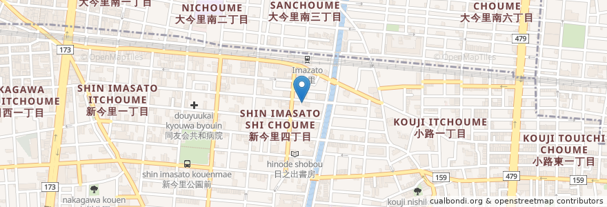Mapa de ubicacion de 薬師堂薬局 en اليابان, أوساكا, أوساكا, 生野区.